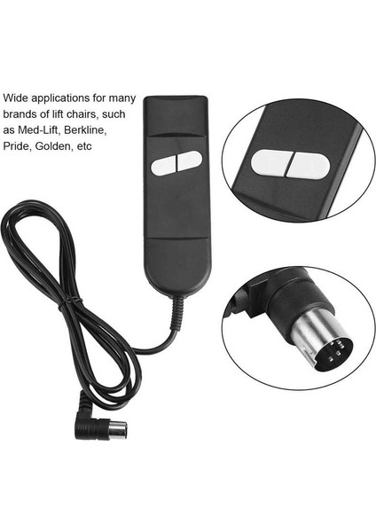 Siyah Elektrikli Yatar Anahtarı Uzaktan Kumanda 2 Düğme Güç Kaldırma Koltuğu El Değnek (Yurt Dışından) modelleri