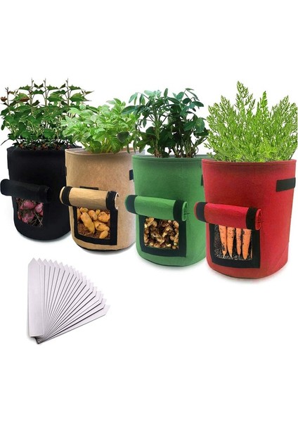 Bitki Yetiştirme Torbaları, 4 Paket 7 Galonluk Sebze Yetiştirme Bitki Torbası (Yurt Dışından) fiyatları