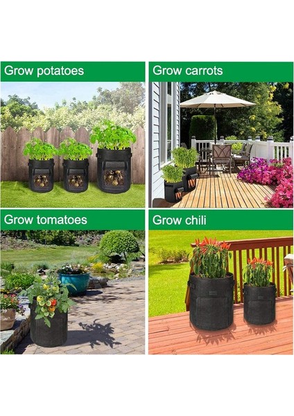 Bitki Yetiştirme Torbaları, 4 Paket 7 Galonluk Sebze Yetiştirme Bitki Torbası (Yurt Dışından) fırsatları