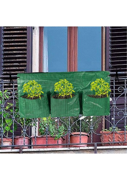 Asılı Bitki Yetiştirme Çantası, Avlu Için Balkon Için Yerden Tasarruflu Dikey Duvar Asılı Ekici (Yurt Dışından)