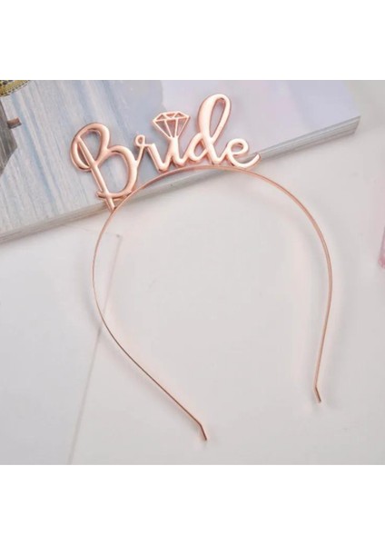 Bride To Be Metal Taç ve Kuşak Seti & Bekarlığa Veda Partisi & Pembe Gümüş Kuşak Rose Taç fiyatları