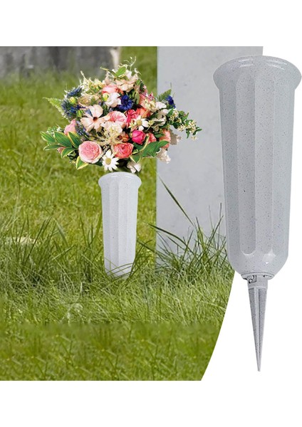 Çiçek Vazo Aşınmaya Dayanıklı Açık Mezar Mezarlığı Vazoları Spike ile (Yurt Dışından)