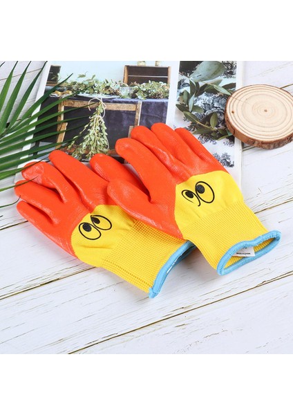 Bir Çift Nefes Alabilen Çocuk Bahçe Eldiveni Dayanıklı Su Geçirmez Koruyucu Eldiven Mj (Yurt Dışından)