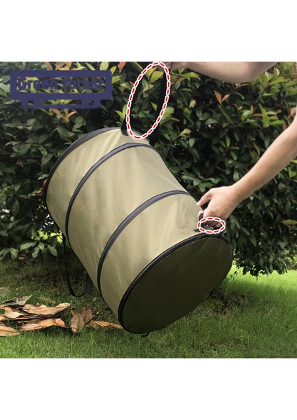 Yeşil Orman Bahçe Atık Kovası Kilit Tasarımı Bahçe Atık Torbası - Yeniden Kullanılabilir Açılır Bahçe Çantası (Yurt Dışından)
