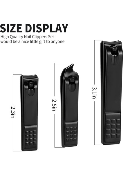 3 Adet/takım Siyah Tırnak Makası Paslanmaz Çelik Sağlam Ultra Keskin Kaymaz Profesyonel Düzeltme Manikür Tırnak Bakımı Aracı Set (Yurt Dışından) fiyatları