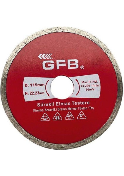 Sürekli  Elmas Mermer Granit Kesici 115 mm