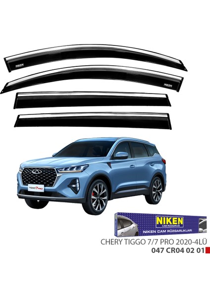 Chery Tiggo 7/7 Pro 2020- Kromlu Cam Rüzgarlığı Niken 4'lü