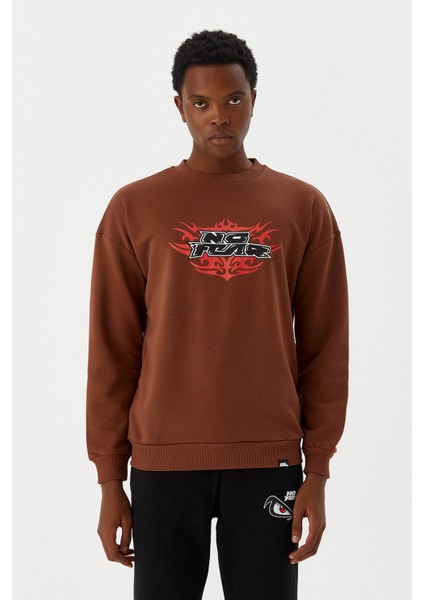 Erkek Sweatshirt Kahverengi M500242