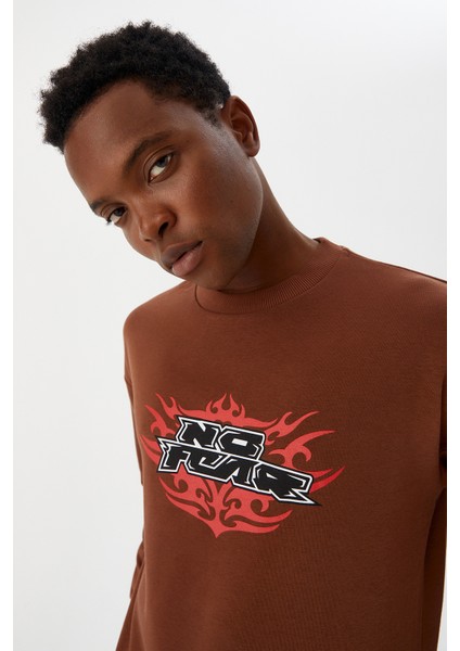 Erkek Sweatshirt Kahverengi M500242 modelleri