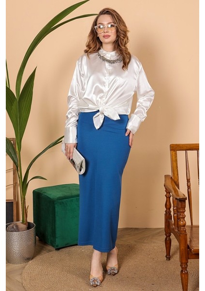 Bestenur Lavin Kalem Etek 654 - Indigo