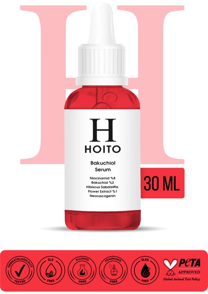 Hoıto Bakuchiol Serum 30ml - Yaşlanma Etkilerine Karşı Retinol Alternatifi Cilt Bakım Serumu