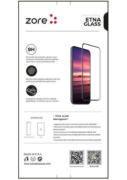 Apple iPhone 12 Pro Max 9h Temperli Tam Kaplayan Kavisli Zore Etnaa Cam Ekran Koruyucu
