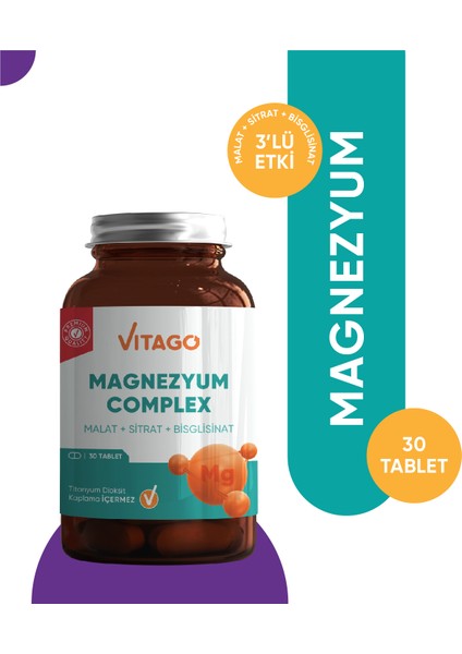 Premium Magnezyum Complex Içeren Tablet Takviye Edici Gıda 30'lu fiyatları