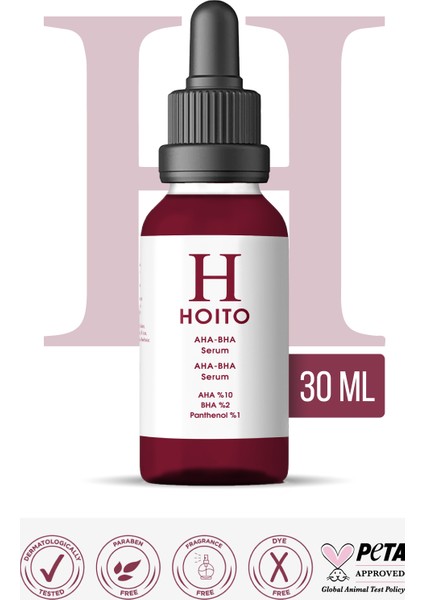 Aha Bha Serum 30ML - Aha%10 Bha %2 Niacinamide %2 Panthenol %1 Zinc Pca %1