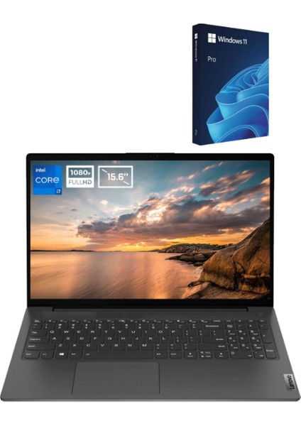 V15 G3 Iap 82TT0055TX7 Intel Core I7-1255U 40GB 512GB SSD 15.6 Inç Full Hd Laptop + Microsoft Windows 11 Pro 64 Bit Türkçe USB KUTU_W40512GB
