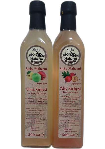 Elma Sirkesi+Alıç Sirkesi 500ML 2lipaket