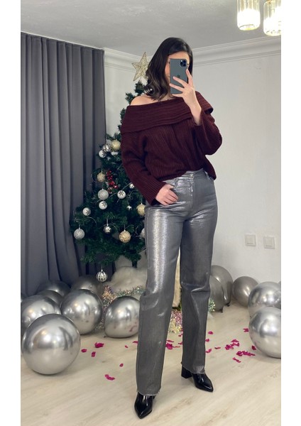 Parlak Straight Pantolon modelleri