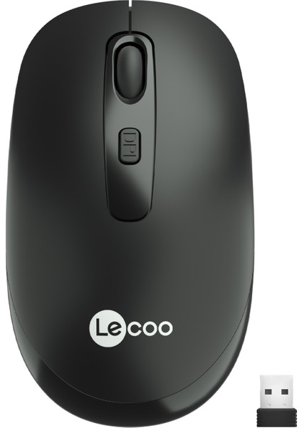 Lenovo Lecoo WS205 Kablosuz 1600DPI 4 Tuşlu Optik Mouse Siyah