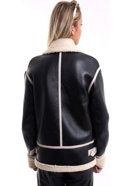 M2188 Kadın Deri Içi Kürklü Oversize Ceket - M2188 - Siyah - ST01276-SIYAH-S fiyatları