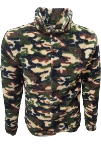 Y01214 Erkek Desenli Kuzu Pelüş Gömlek - Y01214 - Haki - ST01214-HAKI-S