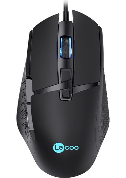 Lenovo Lecoo MG1101 Kablolu RGB LED Aydınlatmalı 6400DPI 8 Tuşlu Gaming Mouse Siyah