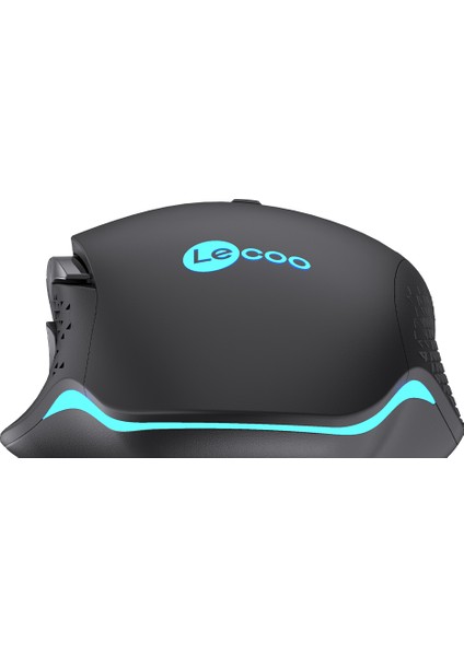 Lenovo Lecoo MG1101 Kablolu RGB LED Aydınlatmalı 6400DPI 8 Tuşlu Gaming Mouse Siyah