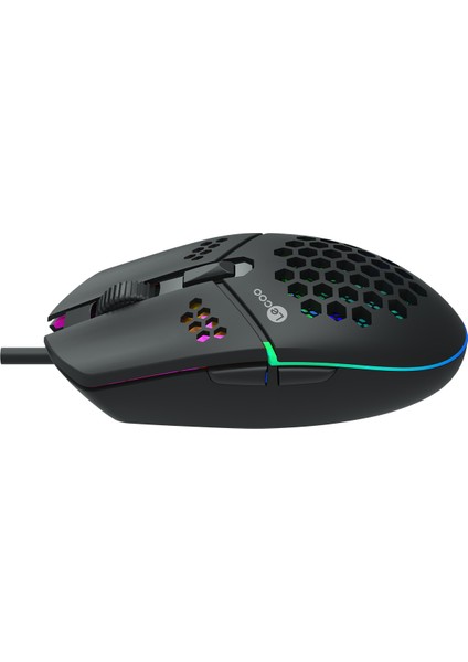 Lenovo Lecoo MS105 Kablolu RGB LED Aydınlatmalı 3200DPI 6 Tuşlu Gaming Mouse Siyah