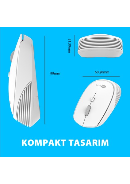 WS202 Kablosuz 1200DPI 4 Tuşlu Optik Mouse Beyaz fırsatları