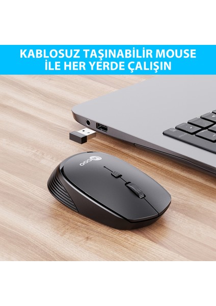 WS202 Kablosuz 1200DPI 4 Tuşlu Optik Mouse Beyaz