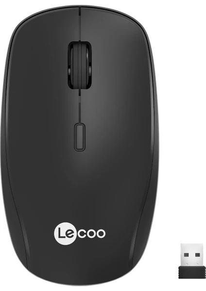 Lenovo Lecoo WS203 Kablosuz 2400DPI 4 Tuşlu Optik Mouse Siyah