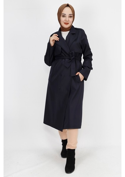 Bycoolest Butik 11010 Bycoolest Butik Kumaş Beli Bağlamalı Orta Boy Trençkot modelleri