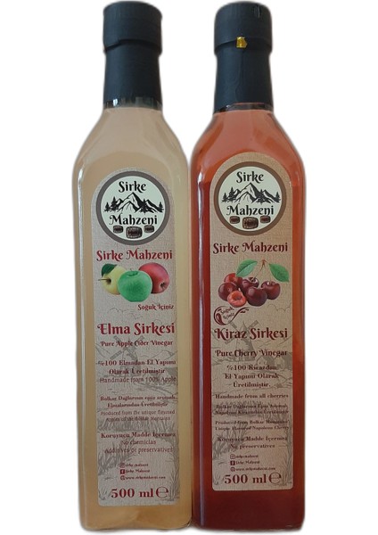 Elma Sirkesi+Kiraz Sirkesi 500 ml 2li Paket