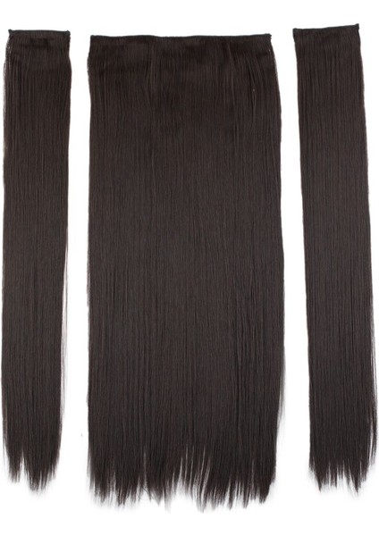 Fiber Sentetik Düz Yarım Ay + 2 Yan Çıt Çıt - Kahverengi