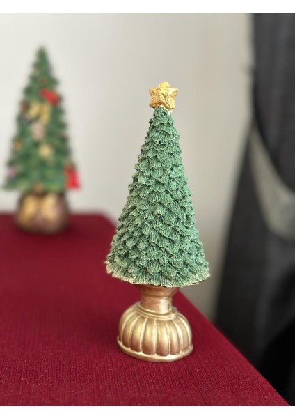 Yıldızlı Yılbaşı Ağacı Çam Ağacı Heykeli Yeni Yıl Obje Biblo