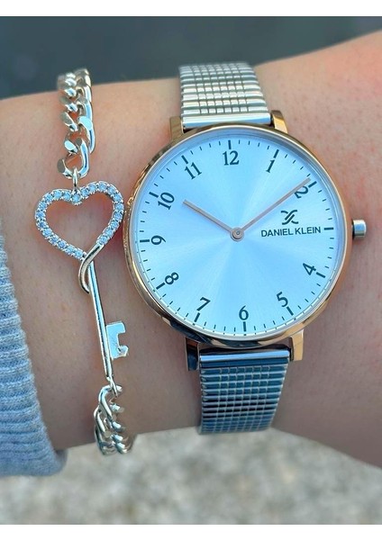 DK.FT.1.323 Daniel Klein Çelik Kordon 30 mt Suya Dayanıklı Yeni Sezon Şık Tasarım Bayan Kol Saati