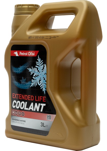 Petrol Ofisi Kırmızı Antifriz Extended Life Coolant 3 Litre. -52 °c (Üretim Yılı: 2023)