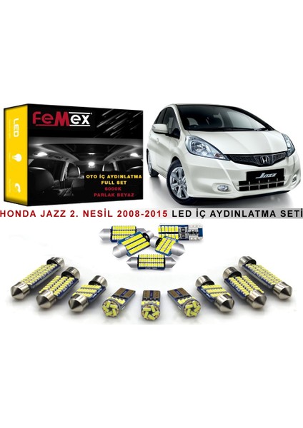 Honda Jazz 2008-2015 2. Nesil Led Iç Aydınlatma Ampul Seti Parlak Beyaz