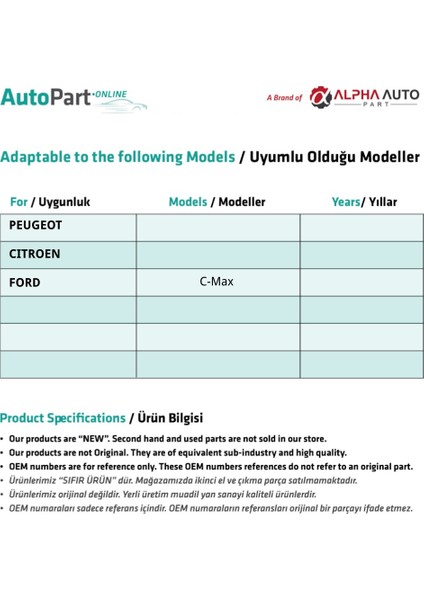 Peugeot, Citroen, Ford C-Max Için Yan Ayna Katlama Dişlisi-50 Diş fiyatları