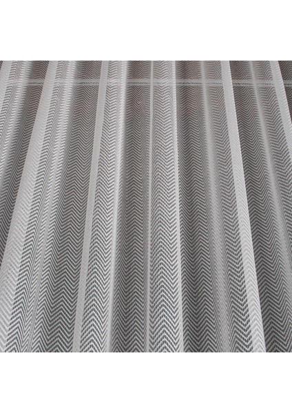 Taç Balık Sırtı Desen 1/2,5 Normal Pile Tül Perde Tek Kanat - Ekru - Vizon 100 x 250 cm