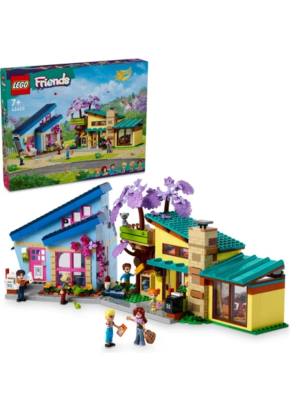 LEGO® Friends Olly ve Paisley'nin Aile Evleri 42620 - 7 Yaş ve Üzeri Çocuklar için 5 Minifigür İçeren Yaratıcı Oyuncak Yapım Seti (1126 Parça)