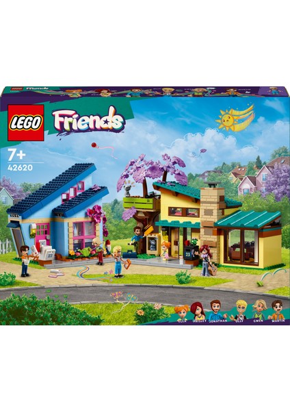 LEGO® Friends Olly ve Paisley'nin Aile Evleri 42620 - 7 Yaş ve Üzeri Çocuklar için 5 Minifigür İçeren Yaratıcı Oyuncak Yapım Seti (1126 Parça)