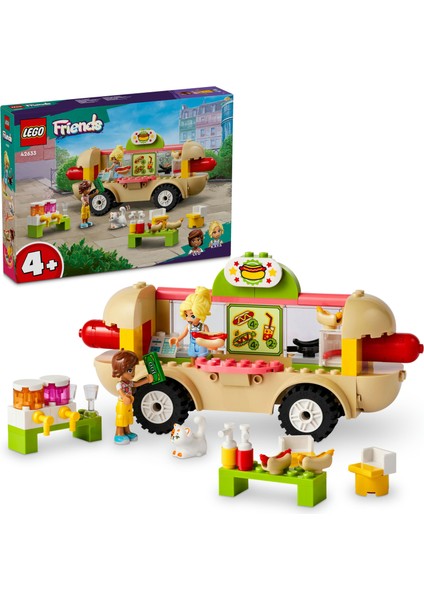 ® Friends Sosisli Sandviç Arabası 42633 - 4 Yaş ve Üzeri Çocuklar için Mini Bebek İçeren Yaratıcı Oyuncak Yapım Seti (100 Parça)