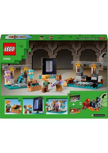 ® Minecraft™ Cephanelik 21252 - 7 Yaş Ve Üzeri Macera Oyunları Seven Çocuklar için 2 Adet LEGO® Minecraft Figürü içeren Yaratıcı Oyuncak Yapım Seti (203 Parça)