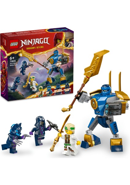 NINJAGO® Jay’in Robotu Savaş Paketi 71805 - 6 Yaş ve Üzeri Çocuklar için Jay Minifigürü İçeren Yaratıcı Oyuncak Yapım Seti (78 Parça)