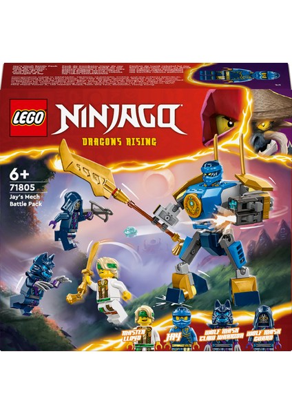 NINJAGO® Jay’in Robotu Savaş Paketi 71805 - 6 Yaş ve Üzeri Çocuklar için Jay Minifigürü İçeren Yaratıcı Oyuncak Yapım Seti (78 Parça)