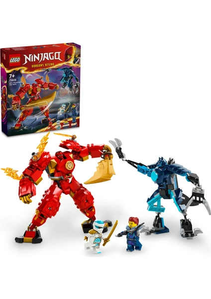 NINJAGO® Kai’nin Ateş Elementi Robotu 71808 - 7 Yaş ve Üzeri Çocuklar için Ninja Figürü İçeren Yaratıcı Oyuncak Yapım Seti (322 Parça)