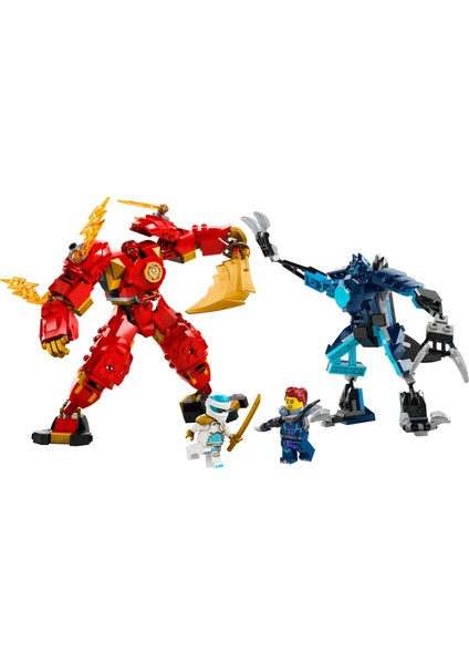 NINJAGO® Kai’nin Ateş Elementi Robotu 71808 - 7 Yaş ve Üzeri Çocuklar için Ninja Figürü İçeren Yaratıcı Oyuncak Yapım Seti (322 Parça)