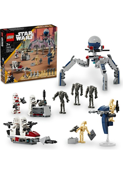 ® Star Wars™ Klon Trooper ve Savaş Droidi Savaş Paketi Seti 75372- 7 Yaş ve Üzeri Star Wars Sevenler için Yaratıcı Oyuncak Yapım Seti (215 Parça)