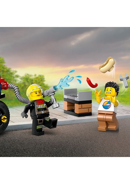 ® City İtfaiye Kurtarma Motosikleti 60410 - 4 Yaş ve Üzeri Çocuklar için İtfaiye Motosikleti İçeren Yaratıcı Oyuncak Yapım Seti (57 Parça)