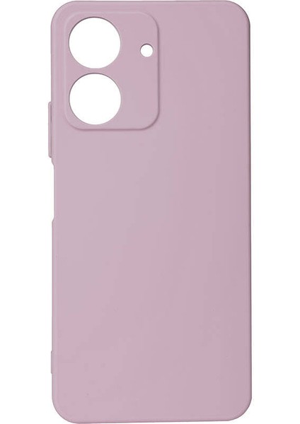 Xiaomi Redmi 13C Kılıf Kamera Korumalı Mat Renkli Yumuşak Kalın Sağlam Silikon Biye Açık Pembe